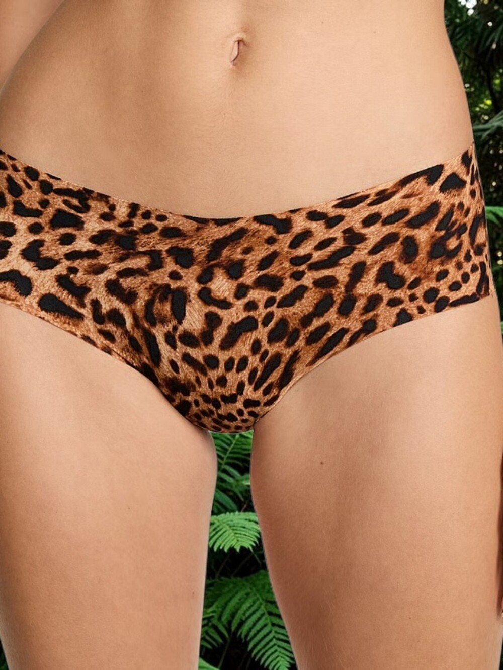 Victoria's Secret Leopard No Show Cheeky Panty - Tan & Black Size Medium